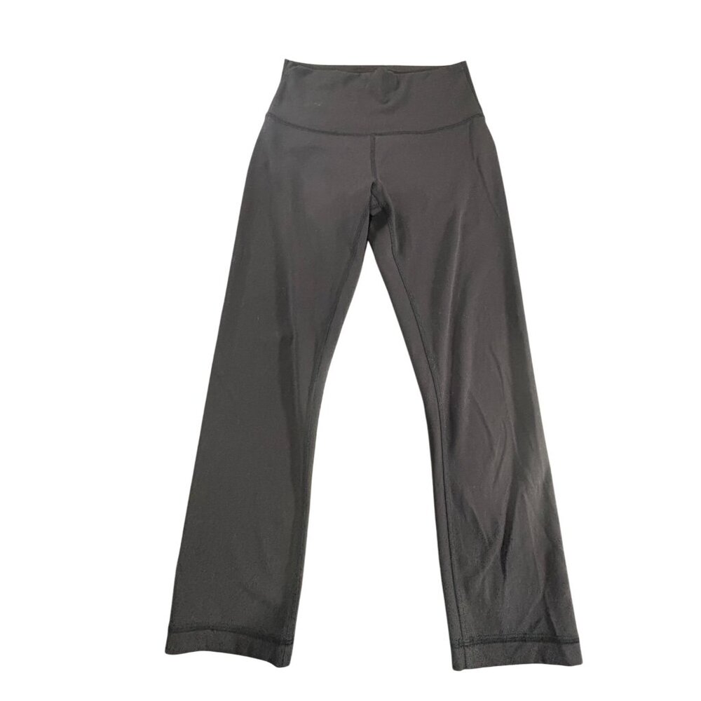 Lululemon Womens Black High-Waist Yoga Crop Pants Size 6 Stretchy Activewear